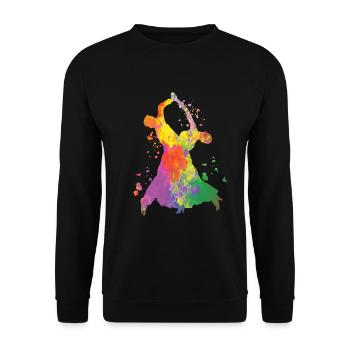 Slow Fox Quickstep Gesellschaftstanz - Unisex Pullover - Schwarz - Vorne - Alina (178cm) & Michal (187cm)