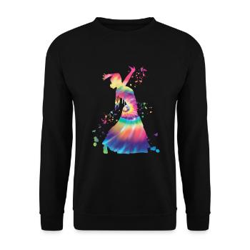 Flamenco Frau Mit Flamencokleid - Unisex Pullover - Schwarz - Vorne - Alina (178cm) & Michal (187cm)