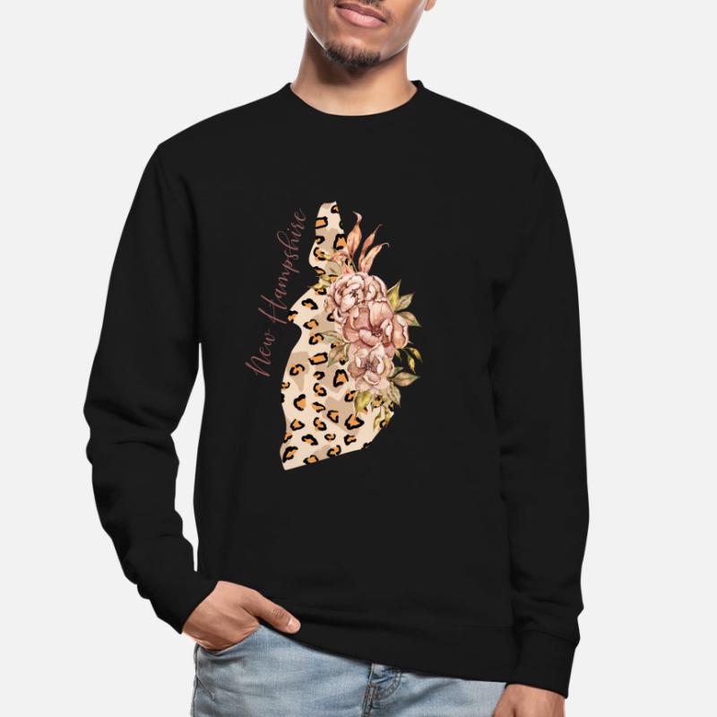 New Hampshire Leopard Pattern Map Leo Unisex Sweatshirt