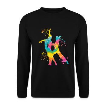 Latin Dancing Couple Watercolor Dancer - Unisex Sweatshirt - black - Front - Alina (178cm) & Michal (187cm)