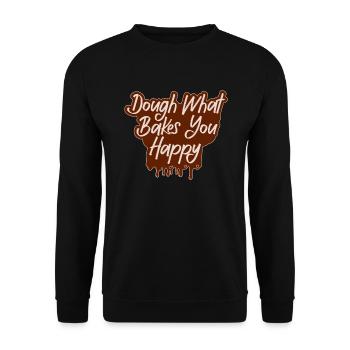 Dough What Bakes You Happy Bäckerei - Unisex Pullover - Schwarz - Vorne - Alina (178cm) & Michal (187cm)