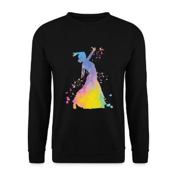 Flamenco Frau Mit Flamencokleid - Unisex Pullover - Schwarz - Vorne - Alina (178cm) & Michal (187cm)