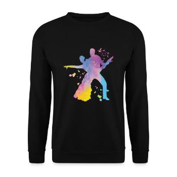 Latin Dancing Couple Watercolor Dancer - Unisex Sweatshirt - black - Front - Alina (178cm) & Michal (187cm)