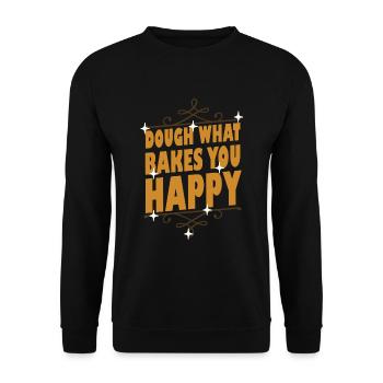 Dough What Bakes You Happy Bäckerei - Unisex Pullover - Schwarz - Vorne - Alina (178cm) & Michal (187cm)