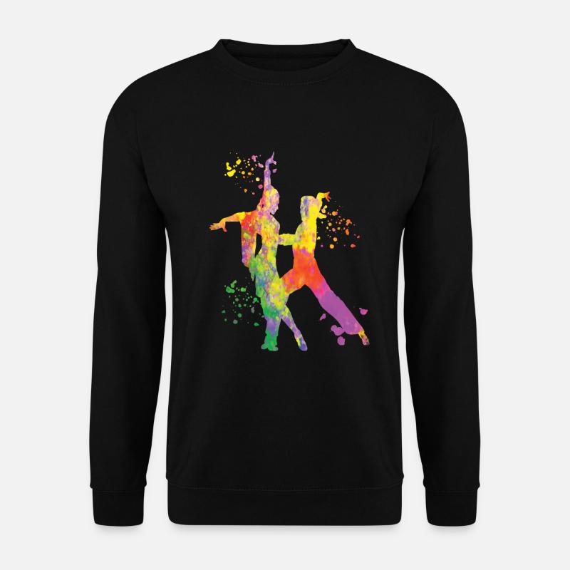 Latin Dancing Couple Aquarell Tänzerin - Unisex Pullover - Schwarz