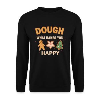 Dough What Bakes You Happy Bäckerei - Unisex Pullover - Schwarz - Vorne - Alina (178cm) & Michal (187cm)