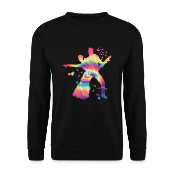 Latin Dancing Couple Watercolor Dancer - Unisex Sweatshirt - black - Front - Alina (178cm) & Michal (187cm)