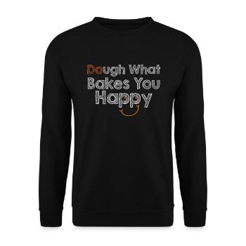 Dough What Bakes You Happy Bäckerei - Unisex Pullover - Schwarz - Vorne - Alina (178cm) & Michal (187cm)