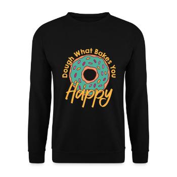 Dough What Bakes You Happy Bäckerei - Unisex Pullover - Schwarz - Vorne - Alina (178cm) & Michal (187cm)