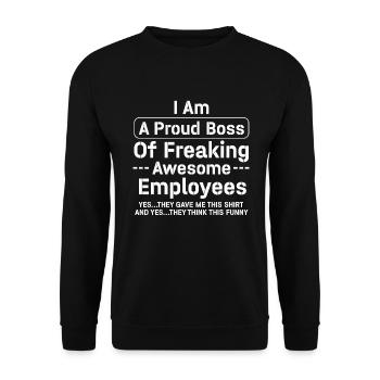Fier patron de bons employés - Sweat-shirt Unisexe - noir - Devant - Alina (178cm) & Michal (187cm)