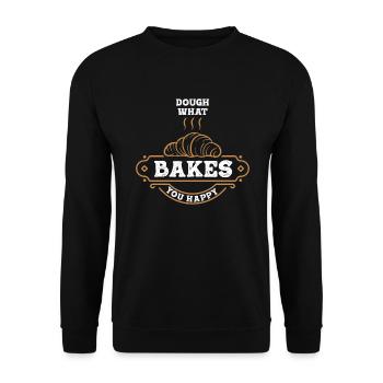 Dough What Bakes You Happy Bäckerei - Unisex Pullover - Schwarz - Vorne - Alina (178cm) & Michal (187cm)