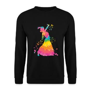 Flamenco Frau Mit Flamencokleid - Unisex Pullover - Schwarz - Vorne - Alina (178cm) & Michal (187cm)