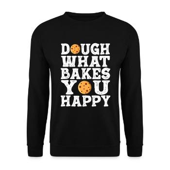 Dough What Bakes You Happy Bäckerei - Unisex Pullover - Schwarz - Vorne - Alina (178cm) & Michal (187cm)