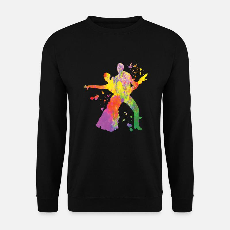Latin Dancing Couple Aquarell Tänzerin - Unisex Pullover - Schwarz
