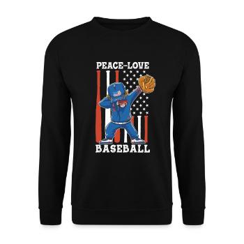 Les filles de la paix aiment le baseball - Sweat-shirt Unisexe - noir - Devant - Alina (178cm) & Michal (187cm)