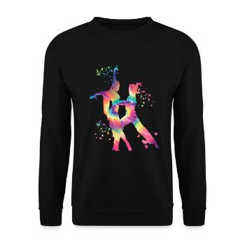 Latin Dancing Couple Watercolor Dancer - Unisex Sweatshirt - black - Front - Alina (178cm) & Michal (187cm)
