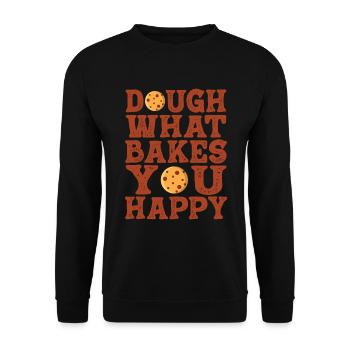 Dough What Bakes You Happy Bäckerei - Unisex Pullover - Schwarz - Vorne - Alina (178cm) & Michal (187cm)