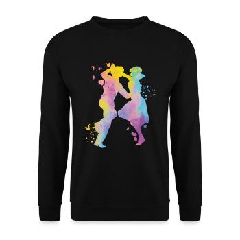 Danse Swing 60s Boogie Woogie - Sweat-shirt Unisexe - noir - Devant - Alina (178cm) & Michal (187cm)