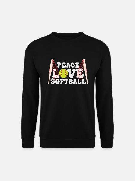 Mädchen Frieden Liebe Softball - Unisex Pullover - Schwarz