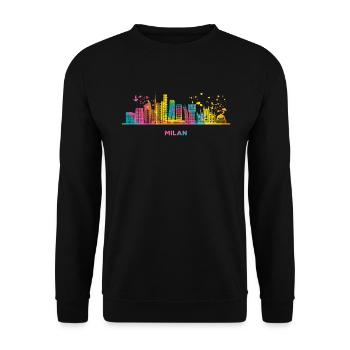 Paysage urbain de Milan - Sweat-shirt Unisexe - noir - Devant - Alina (178cm) & Michal (187cm)