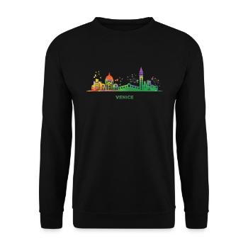 Venetian skyline cityscape Venice - Unisex Sweatshirt - black - Front - Alina (178cm) & Michal (187cm)