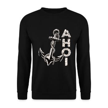 Ahoy anchor home East Frisia East Frisia - Unisex Sweatshirt - black - Front - Alina (178cm) & Michal (187cm)