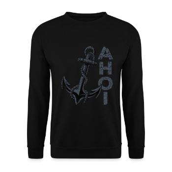 Ahoy anchor home East Frisia East Frisia - Unisex Sweatshirt - black - Front - Alina (178cm) & Michal (187cm)
