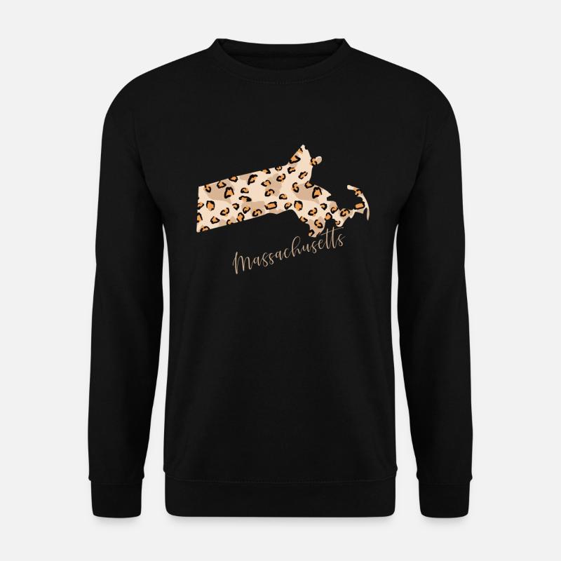 Massachusetts Leopard Pattern Card - Unisex Sweatshirt - black