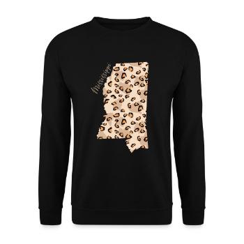 Mississippi Leopard Pattern Map Leo - Unisex Sweatshirt - black - Front - Alina (178cm) & Michal (187cm)