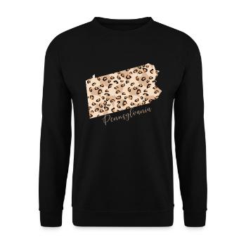 Carte de motif léopard de Pennsylvanie - Sweat-shirt Unisexe - noir - Devant - Alina (178cm) & Michal (187cm)