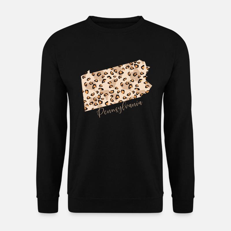 Pennsylvania Leopard-muster Karte - Unisex Pullover - Schwarz
