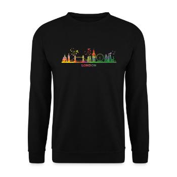 Skyline londonienne Londres - Sweat-shirt Unisexe - noir - Devant - Alina (178cm) & Michal (187cm)