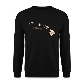 Leopard Print Map Leo State Of Hawaii - Unisex Sweatshirt - black - Front - Alina (178cm) & Michal (187cm)