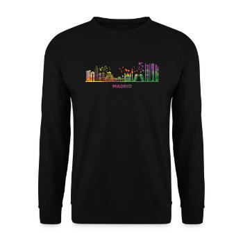 Madrid Skyline Madrid - Unisex Sweatshirt - black - Front - Alina (178cm) & Michal (187cm)