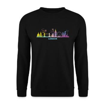 Skyline londonienne Londres - Sweat-shirt Unisexe - noir - Devant - Alina (178cm) & Michal (187cm)