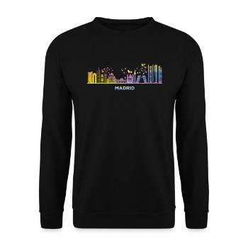 Madrid Skyline Madrid - Unisex Sweatshirt - black - Front - Alina (178cm) & Michal (187cm)