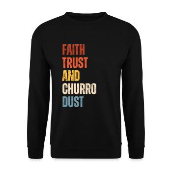 Glaube Vertrauen Vintage Mexikanische Churros - Unisex Pullover - Schwarz - Vorne - Alina (178cm) & Michal (187cm)