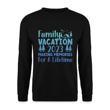 Vacances d’été en famille Créer des souvenirs - Sweat-shirt Unisexe - noir - Devant - Alina (178cm) & Michal (187cm)