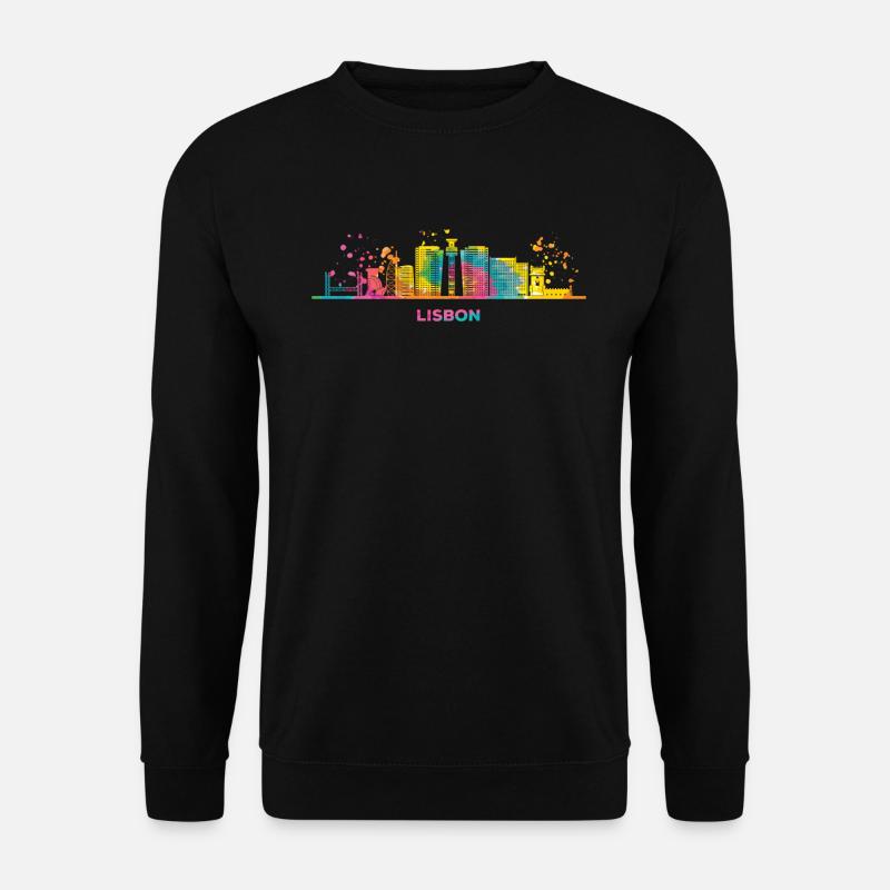 Lisbon Skyline Lisbon - Unisex Pullover - Schwarz