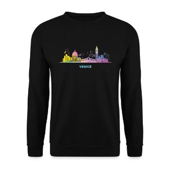 Venetian skyline cityscape Venice - Unisex Sweatshirt - black - Front - Alina (178cm) & Michal (187cm)