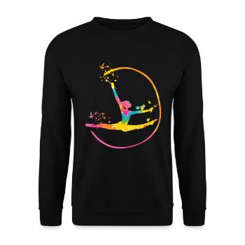 Gymnast with band Rhythmic gymnastics - Unisex Sweatshirt - black - Front - Alina (178cm) & Michal (187cm)
