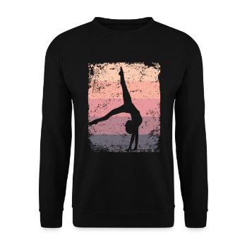 Gymnaste Gymnaste Gymnastique Rythmique Rétro - Sweat-shirt Unisexe - noir - Devant - Alina (178cm) & Michal (187cm)
