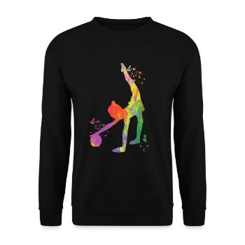 Gymnast with ball rhythmic gymnastics - Unisex Sweatshirt - black - Front - Alina (178cm) & Michal (187cm)