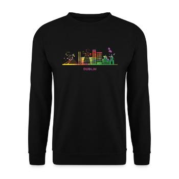 Dublin Skyline Dublin - Sweat-shirt Unisexe - noir - Devant - Alina (178cm) & Michal (187cm)