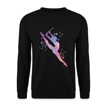 Gymnastin Mit Taktstock Rhythmische Sportgymnastik - Unisex Pullover - Schwarz - Vorne - Alina (178cm) & Michal (187cm)