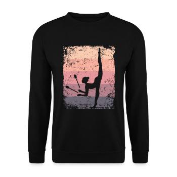 Gymnast Legs Gymnastique Rythmique Rétro - Sweat-shirt Unisexe - noir - Devant - Alina (178cm) & Michal (187cm)