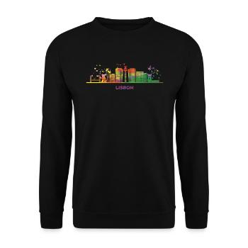 Lisbon Skyline Lisbon - Unisex Sweatshirt - black - Front - Alina (178cm) & Michal (187cm)
