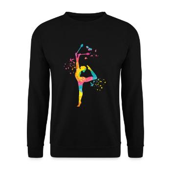 Gymnast with clubs Rhythmic gymnastics - Unisex Sweatshirt - black - Front - Alina (178cm) & Michal (187cm)