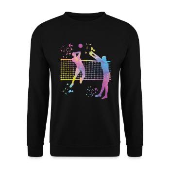 Volleyballspieler Kinder Beachvolleyball - Unisex Pullover - Schwarz - Vorne - Alina (178cm) & Michal (187cm)