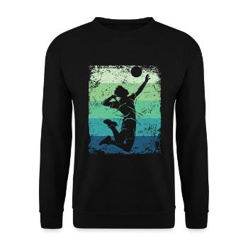 Volleyball Joueur Retro Beach Volleyball - Sweat-shirt Unisexe - noir - Devant - Alina (178cm) & Michal (187cm)